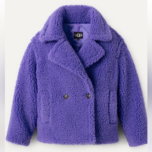 UGG Gertrude Periwinkle Blue Double-Breasted Sherpa Coat
Size XS - Picture 1 of 3